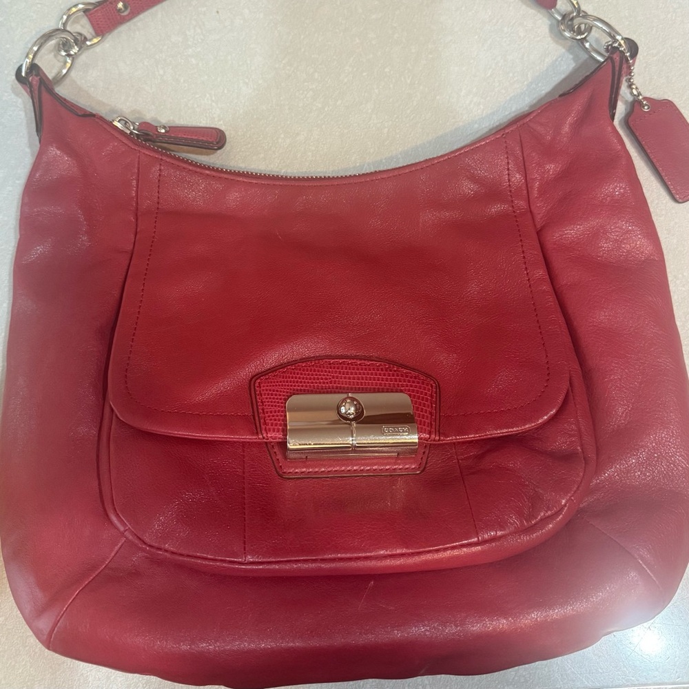 Coach Red Leather Women's Bag